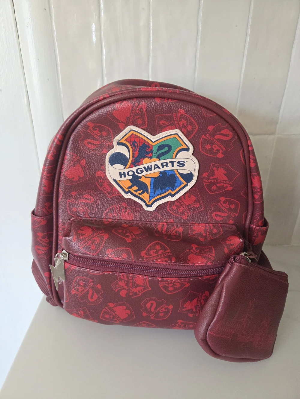 Hogwarts Harry Potter Red Faux Leather Mini Backpack With Coin Purse